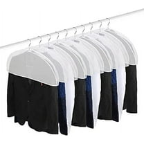10Pcs Shoulder Cover for Hanging Clothes, Garment Dust Cover Protectors, Clear Jacket Cover for Suit, Coat, Jackets, Blouses, Dress(24"x11"x2")