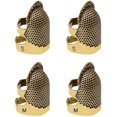 thumbnail image 1 of 4 Pack Sewing Thimble Finger Protector, Adjustable Finger Metal Shield Protector Pin Needles Sewing Quilting Craft Accessories DIY Sewing Tools Needlework(2 Sizes), 1 of 6