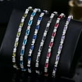 thumbnail image 2 of Silver Plated Fashion CZ Red Green Blue Crystal Charm Tennis Bracelets for Women, 2 of 9