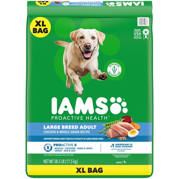 IAMS Proactive Health Large Breed Adult Chicken & Whole Grain Recipe Dry Dog Food, 38.5 Lb Bag