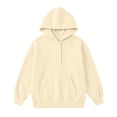 thumbnail image 6 of Unisex Zip Up Hoodie Boys Girls Lightweight, Toddler Girl Sweatshirt Full Zip, Light Kids Sweat Jackets With Zipper And Hood Beige 13-14 Years, 6 of 6