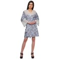thumbnail image 3 of Moomaya Printed Cotton Venice Lace Bridesmaid Robe Short Robes For Women, 3 of 6