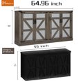 thumbnail image 7 of Faux Rattan 65-Inch Sideboard with Barn Doors / Multi-Scene Use / Extra Large Storage Space, 7 of 7