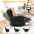 thumbnail image 4 of Vicluke Microfiber Technology Cloth Massage Recliner Chair with Heated, 360 Degree Swivel Rocker Recliner Chair, Leather Reclining Sofa with Side Pocket for Living Room, Bedroom (Coffee), 4 of 7