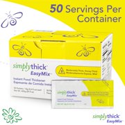 SimplyThick EasyMix | 50 Count of 12g Individual Packets | Gel Thickener for those with Dysphagia & Swallowing Disorders | Creates An IDDSI Level 3 - Moderately Thick (Honey Consistency)
