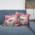 thumbnail image 2 of Hello Valentine’s Day Maine Coon Flower Crown Romantic Pink Floral Pillow Cushion Double Sided Cat Lover Kitten Owner Gifts Throw Pillow - 00031, 2 of 4