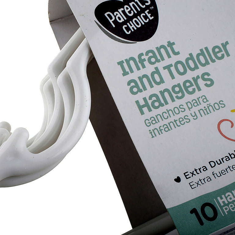 Parent's Choice 10 Pack Infant and Toddler Hangers (White)