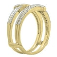 thumbnail image 2 of Dazzlingrock Collection 0.32 Carat (ctw) 14K Round Diamond Ladies Wedding Double Guard Ring 1/3 CT, Yellow Gold, Size 8, 2 of 7