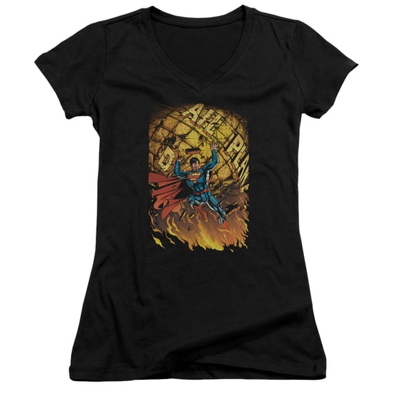 Superman/Superman #1 Junior Women's V-Neck T-Shirt Black