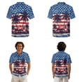 thumbnail image 2 of Whosucclay American Flag Palm Tree Print Matching Hawaiian Outfits for Couples 4th of July Mens Shorts Sleeve Graphic Shirts and Wommens Summer Sleeveless Midi Dress with Pockets, L, 2 of 7
