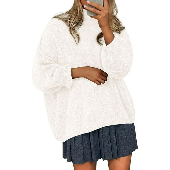 PRETTYGARDEN Womens Oversized Sweaters Fall Outfits Turtleneck Long Sleeve Slouchy Chunky Knit Sweater Pullover Tops