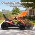 thumbnail image 6 of Funcid 24V 10Ah Big Battery Go Kart for Kids Age 6-12, Ride on Toys with 600W Motors, 7.5 MPH Electric Go Kart W/ EVA Wheels, 4-Level Adjustable Seat & 360° Drift Mode, LED Power Display, Red, 6 of 7