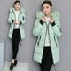 thumbnail image 3 of Ropa de invierno, Chaqueta de algodón para mujer, Chaqueta de algodón con cuello de piel grande y capucha gruesa de largo medio para mujer, chaqueta de talla grande, 3 of 6