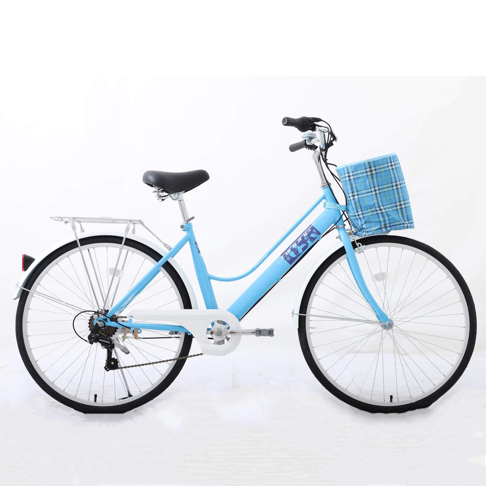 Blue Beach Bicycle with Cloth Basket 