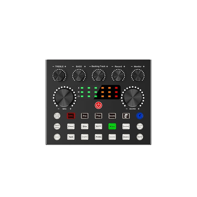 Tarjeta De Sonido En Vivo Para Múltiples Efectos De Sonido Y Cambiadores De Voz Operación Con Una Sola Tecla Mezclador De Audio Consola De Mezcla De Tarjeta De Sonido Ajustable Independiente Minnieouse EL009547-00