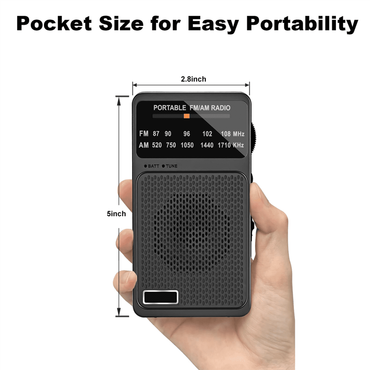 Radio Portable AM FM, Radio D'urgence Avec Haut-parleur Intégré, Fonctionne Avec 2 Piles AA, Radio Portable AM FM Pour Intérieur Et Extérieur