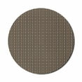 thumbnail image 1 of Abstract Mouse Pad for Computers, Pattern of Retro Style Squares Checkered Design Geometrical Elements, Round Non-Slip Thick Rubber Modern Mousepad, 8" Round, Black Vermilion Beige, by Ambesonne, 1 of 2