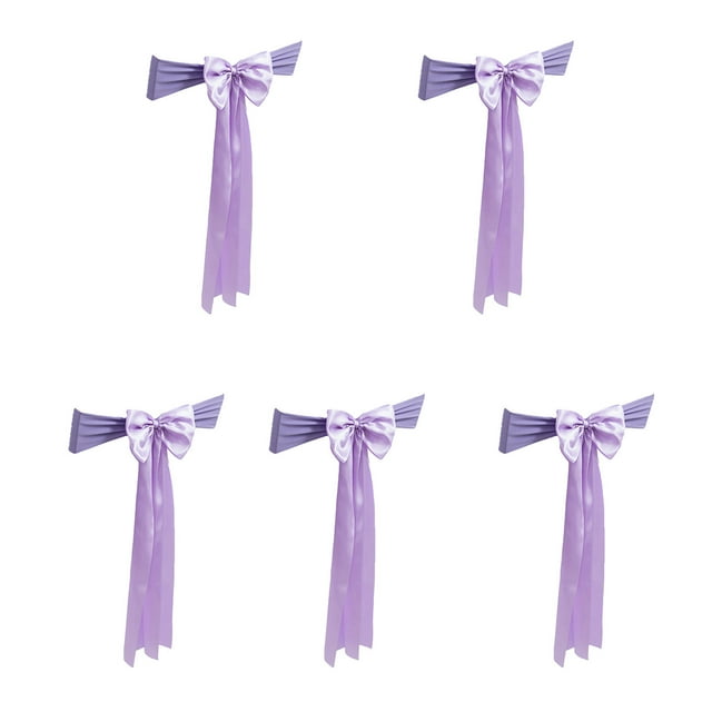 CSChome Bow-knot Sashes Decorative Chair Sashes: Bright Color, Soft Fabric, Washable, Smooth, Non-Fading, Wedding Party Banquet, 5Pcs