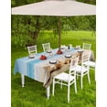 thumbnail image 4 of nqOlkjepod Beach Coastal Outdoor Tablecloth with Umbrella Hole & Zipper, Summer Seaside Shell Starfish Nautical Rectangle Table Cover 52x70 Inch, Dining Waterproof Table Cloth Protector for Patio, 4 of 7
