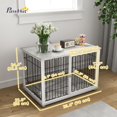 thumbnail image 2 of Dog Crate Furniture with Washable Cushion, Adjustable Feet for Medium Dogs, Indoor Use, Grey, 2 of 6