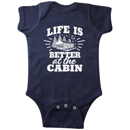 

Inktastic Life is Better at The Cabin with Trees and Moon Gift Baby Boy or Baby Girl Bodysuit