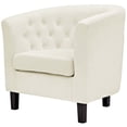 thumbnail image 3 of Modern Contemporary Urban Design Living Room Lounge Club Lobby Armchair and Loveseat Sofa Set, Velvet Fabric, Ivory White, 3 of 6
