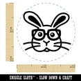 thumbnail image 2 of Bunny Rabbit Wearing Glasses Easter Self-Inking Rubber Stamp Ink Stamper - Red Ink - Mini 1/2 Inch, 2 of 7