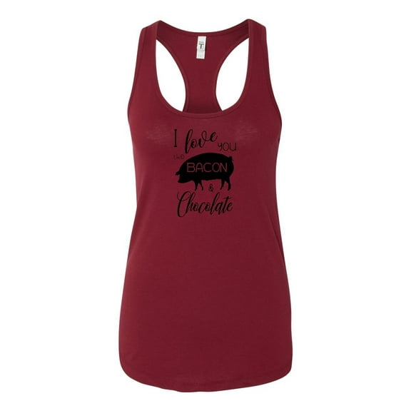 I Love You Like Bacon & Chocolate Ladies Racerback Tank Top-Cardinal-small