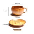 thumbnail image 2 of Taza de té con juego de platillo, taza de café de cerámica de 6,8 oz, taza de café expreso con asa, 2 of 7