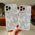 thumbnail image 5 of Compatible with iPhone 11 Case, with Clear Glitter Cute Butterfly White Case for Girls Woman Soft Slim TPU Drop Bumper Case for iPhone 11-Pink, 5 of 11