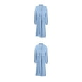 thumbnail image 3 of yingyy 1/2/3/5 Femmes Printemps Style Décontracté Ouvert devant Vêtements de Nuit Filles Simple Robe de Nuit à Manches Longues Vêtements de Pyjama Maison Bleu P 2 Pcs, 3 of 6