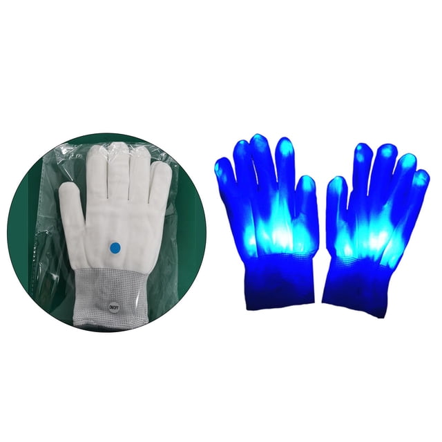 Guantes con luz LED, luces de con luces intercambiables y para azul Hugo Guantes iluminados