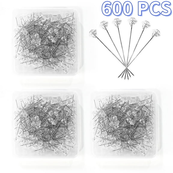 Bouquet Pins Flower Pins Diamond Pins Floral Pins for DIY Craft Wedding Jewelry Decoration 600 Pcs