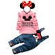 thumbnail image 3 of Conjunto de 2 piezas de Minnie Mouse de Disney para niños y niñas, ropa de manga larga con bordado 3D de dibujos animados, mono bonito para otoño, 3 of 5