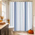 thumbnail image 2 of Blue Stripes Shower Curtain, Waterproof Shower Curtains for Bathroom, Modern Minimalist Vertical Stripes Pattern Washable Fabric Bathtub Curtain Set Bath Decor with 12 Hooks 48"x72", 2 of 8