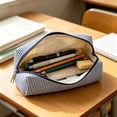thumbnail image 2 of Clearance Striped Pencil Case,Pencil Pouch for Women, Pencil Case Small, Pencil Pouch Aesthetic - Red, 2 of 9