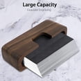 thumbnail image 2 of Walnut Wooden Business Card Holder Stand Desk Slim Card Organizer Display Holder, 2 of 7
