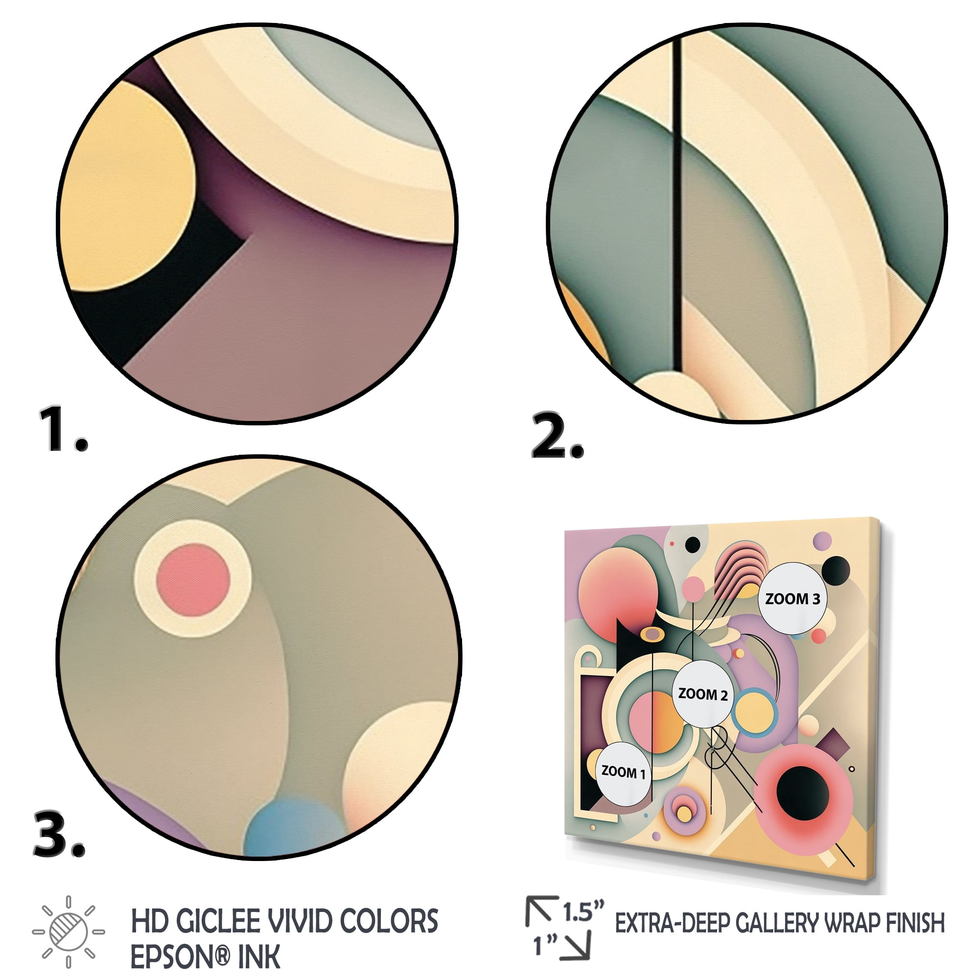 Designart Pastel Art Deco IV Canvas Wall Art