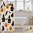 thumbnail image 3 of Manfei Halloween Cartoon Skull Shower Curtain 72Wx72L,Fall Harvest Pattern Bathroom Curtain, 3 of 5