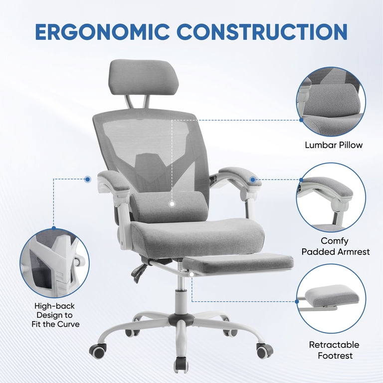 EDX Ergonomic High Back Office Chair with Reclining & Footrest photo 7