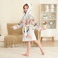 thumbnail image 4 of FORMRS Niños Bathrobe Unisex Hooded Robe Soft Plush Pajamas Sleepwear, Size 7-9T, Yellow Cute Flower, 4 of 7