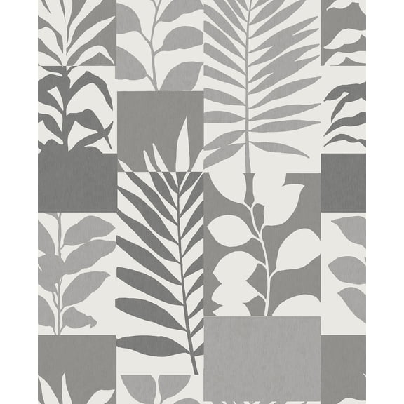 Advantage Hammons Silver Block Botanical Wallpaper