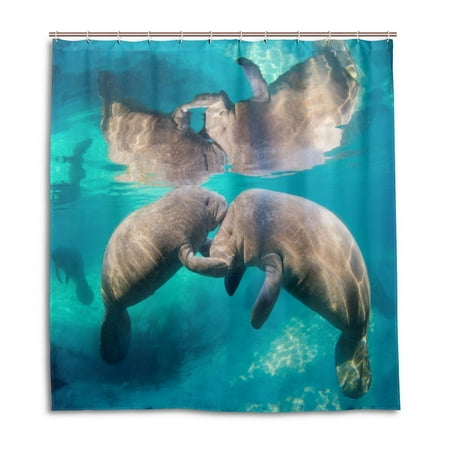 Popcreation Hippo Shower Curtain Waterproof Bathroom 60x72 Inches