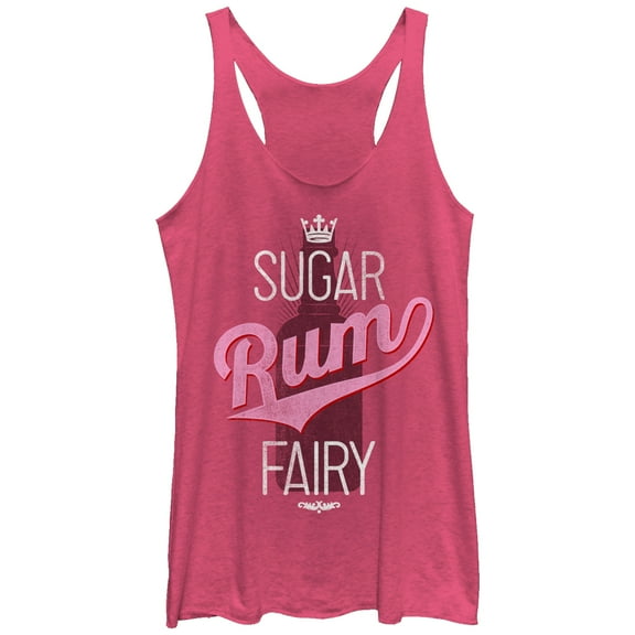 Women's CHIN UP Christmas Sugar Rum Fairy  Racerback Tank Top Pink Heather Small