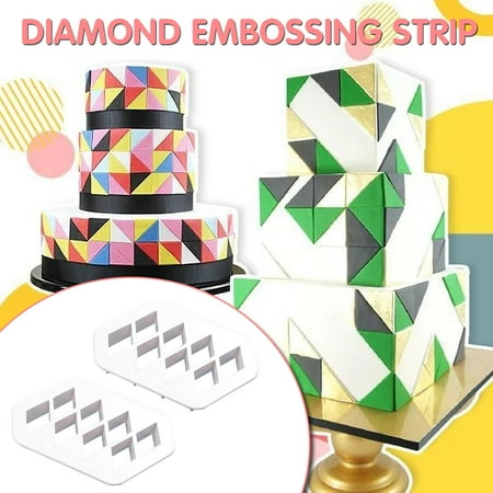 

2pcs Irregular Diamond Embossed Strip Printing Baking Mould