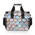thumbnail image 7 of FORMRS Insulated Cooler Bag 24 Cans Capacity Soft Leakproof Lunch Box with Side Pockets, Blue Shimmering Pattern, 7 of 7