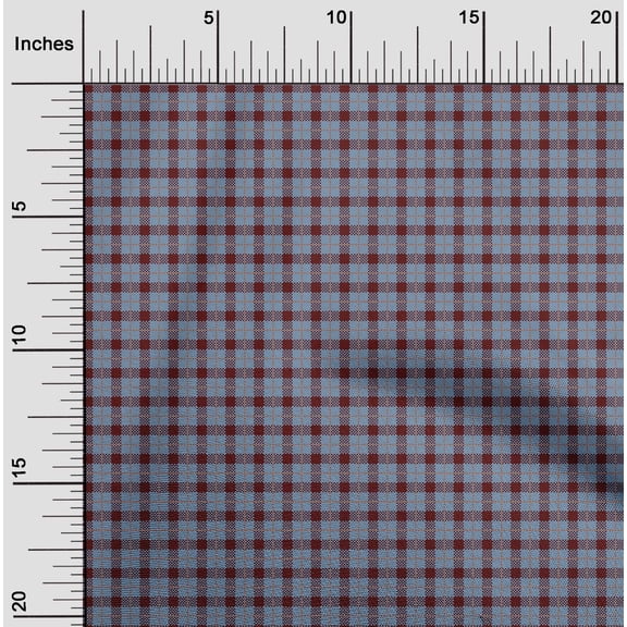 oneOone Georgette Viscose Fabric Gingham Check Print Fabric By Yard 42 Inch Wide