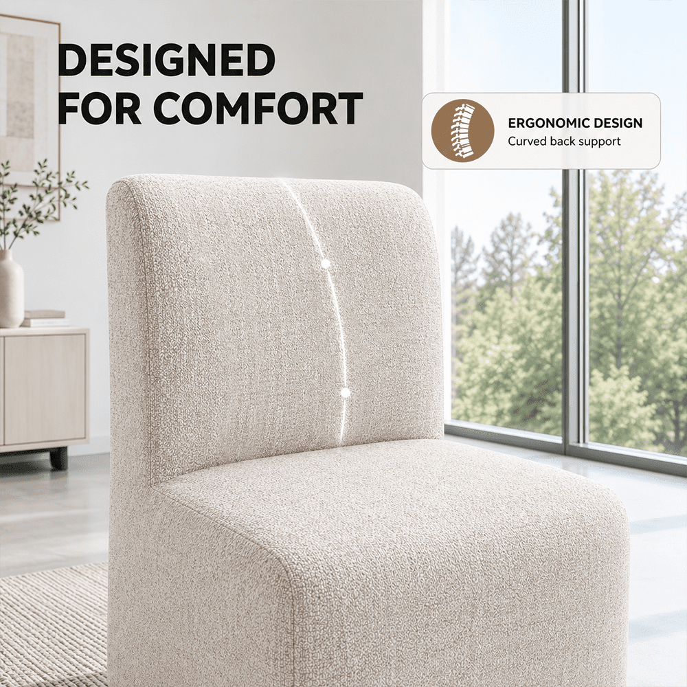 Aenkyo Dining Chairs with Casters, Set of 2, Upholstered Rolling Side Chairs, Ginger Brown