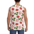 thumbnail image 4 of Lsque Strawberries And Leaf Print Men's Cotton Blend Sleeveless Muscle Shirts (S-3XL)- Moisture Wicking, Odor Protection, UPF 30+,3X-Large, 4 of 8