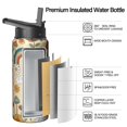 thumbnail image 2 of 18oz Triple Layer Insulated Holiday gifts Themed Water Bottle with Straw, Stainless Steel Metal Bottle, Leak Proof Lids for Gym, Travel, Sports Men and Women, 2 of 6